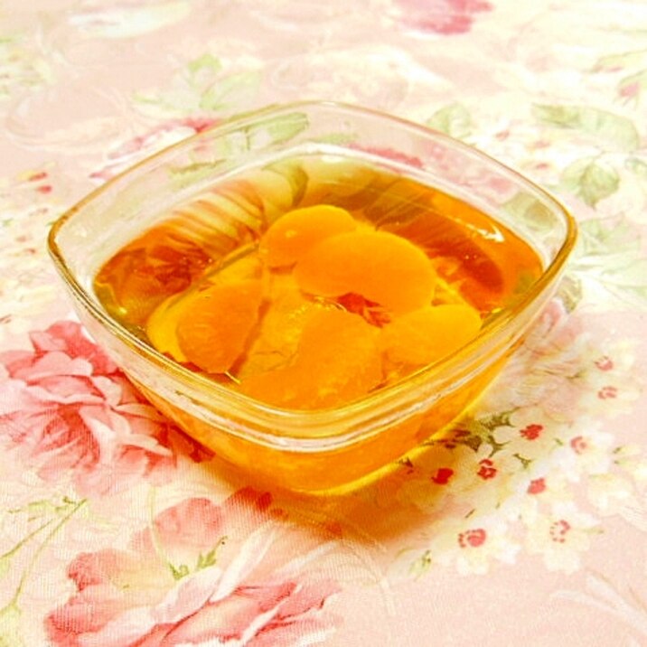 ❤林檎ジュースと蜜柑のレモン酒ゼリー❤